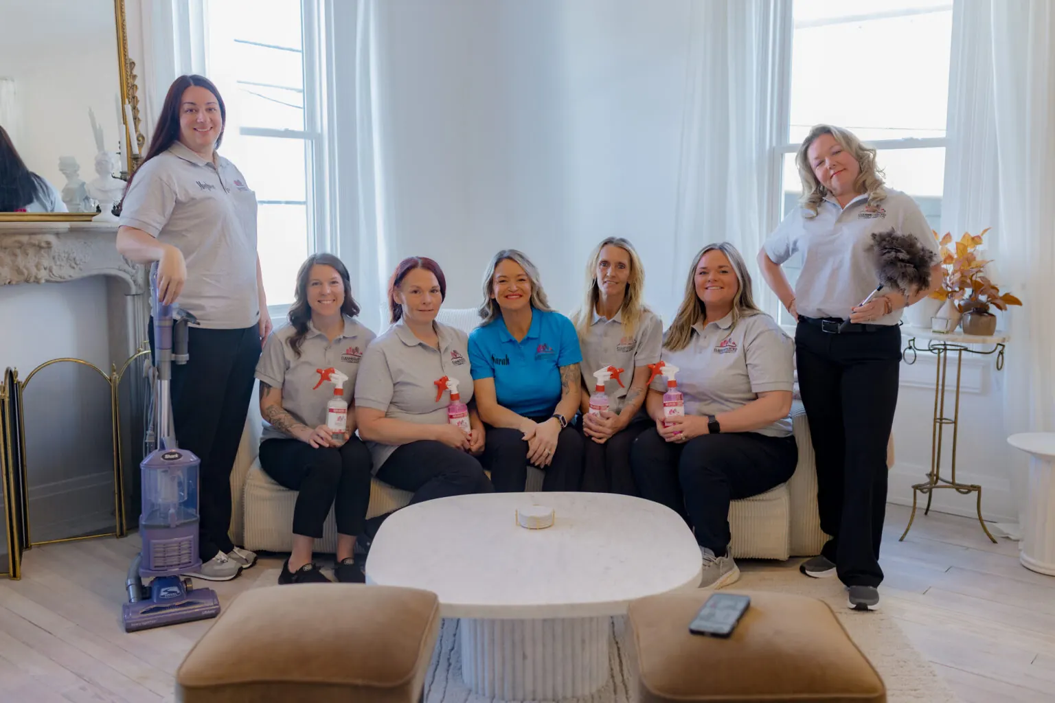 The Clean and Dusted cleaning team in a Northern Kentucky living room